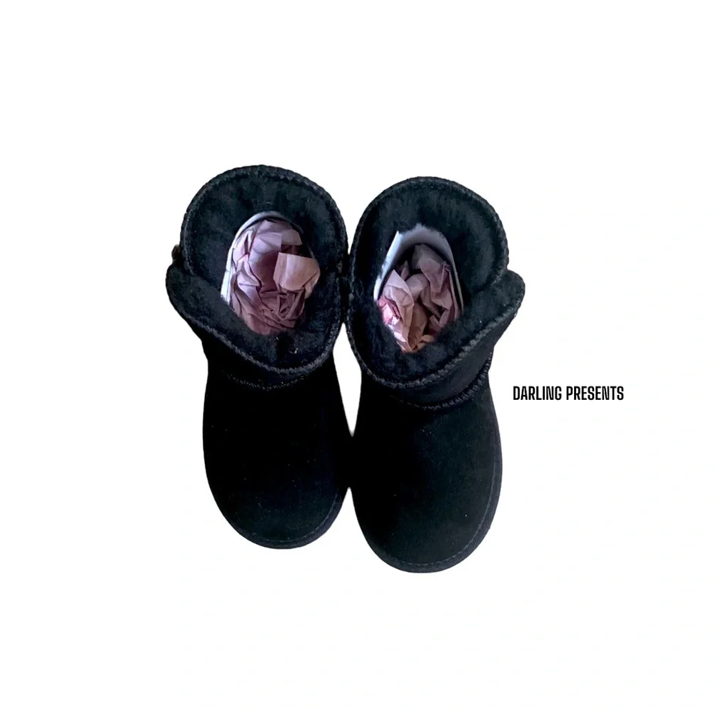 Aussie Merino Suede Boots Kids Color Black Size K9